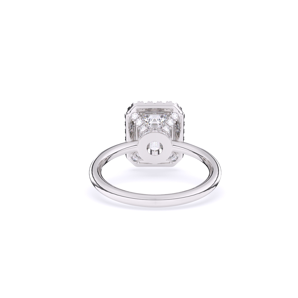 Emerald Halo Solitaire Diamond Ring